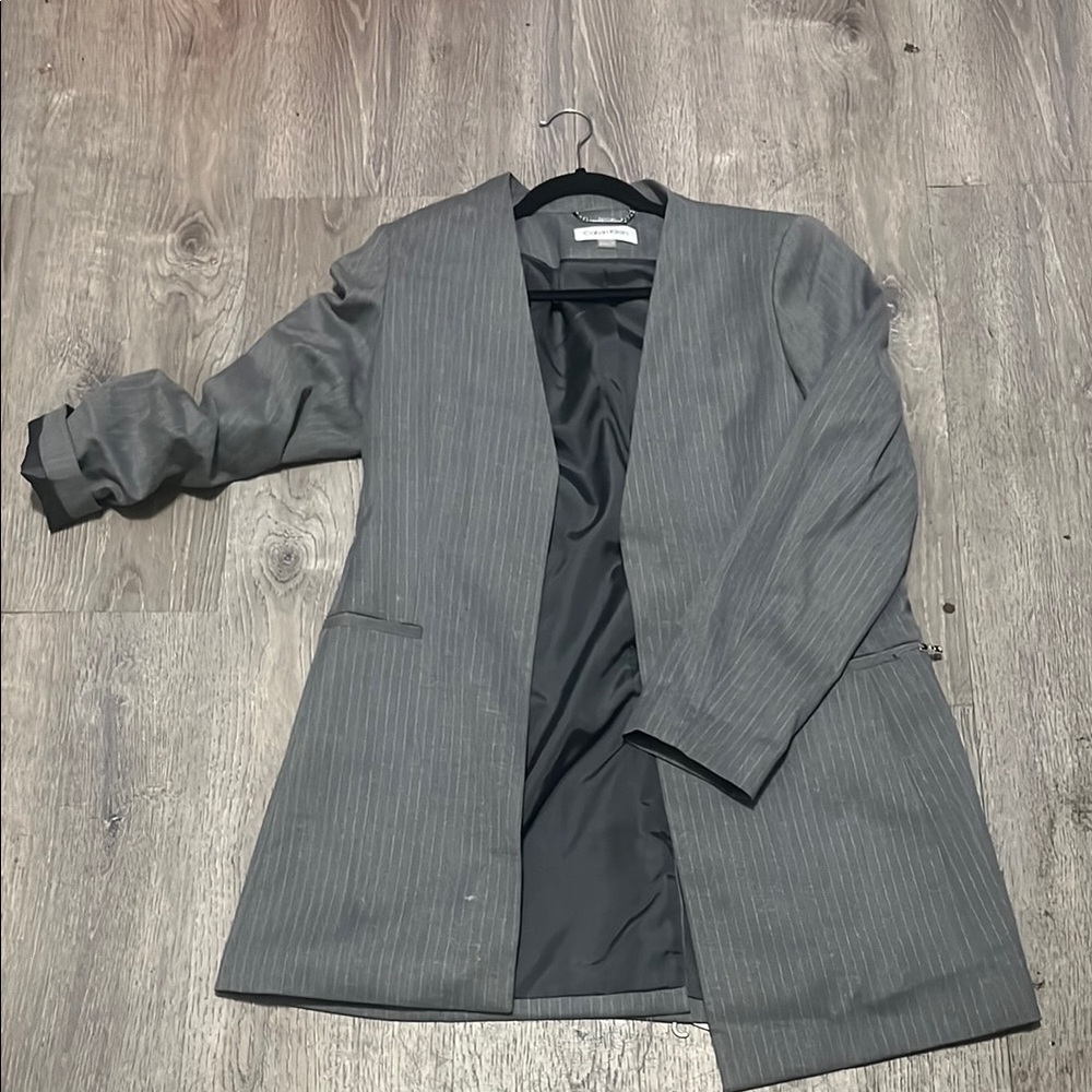 Gray Pinstripe Blazer